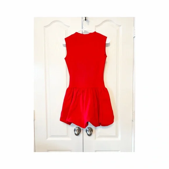 Aqua Ponte Mock Neck Bubble Red Mini Dress Size XS NWT - Picture 2 of 11